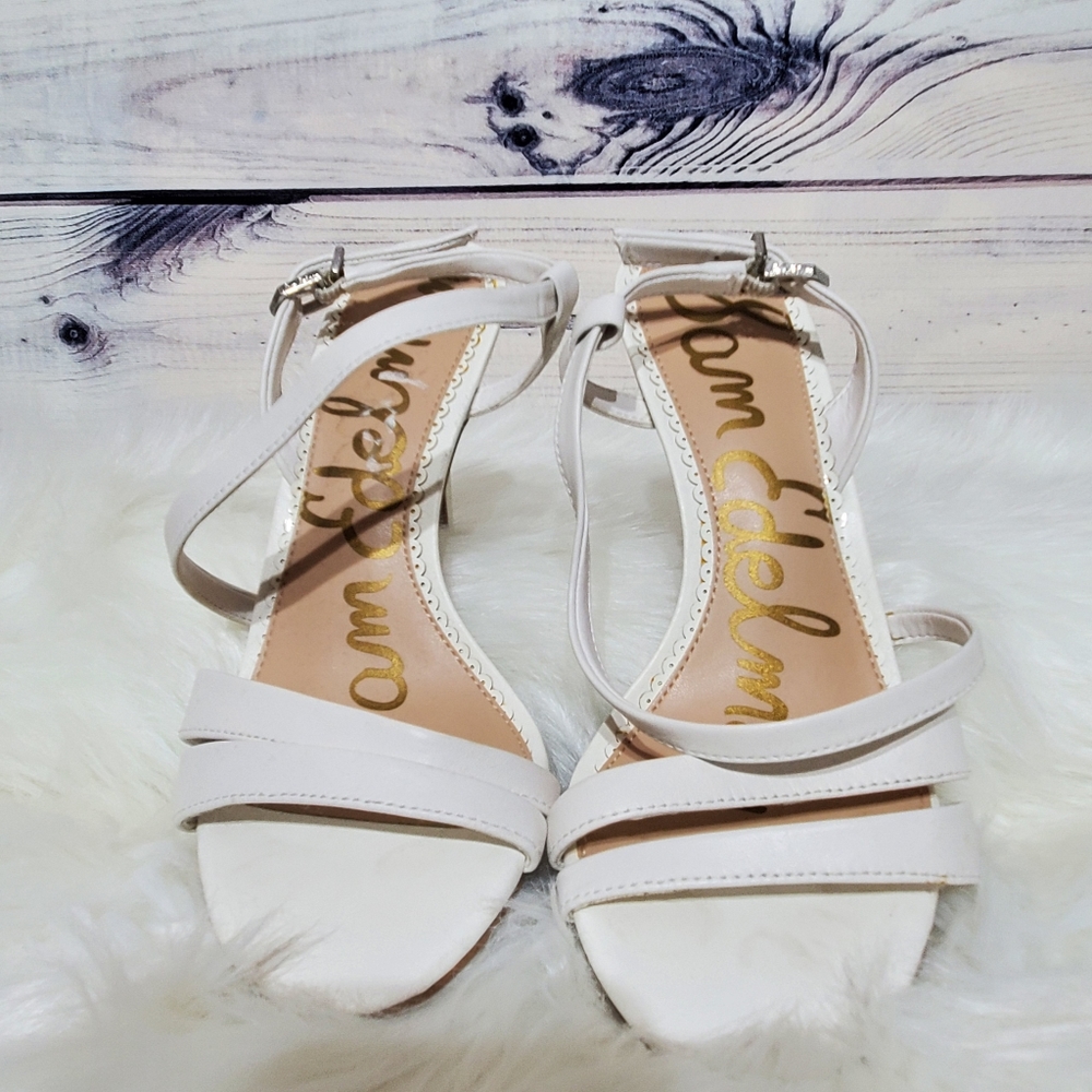 Sam Edelman White Strappy Heels, Size 6